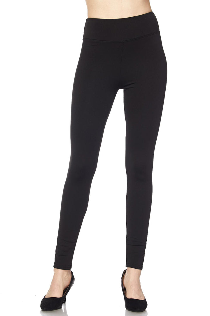 Wholesale High Waisted Fleece Lined Leggings - 3 Inch Waistband