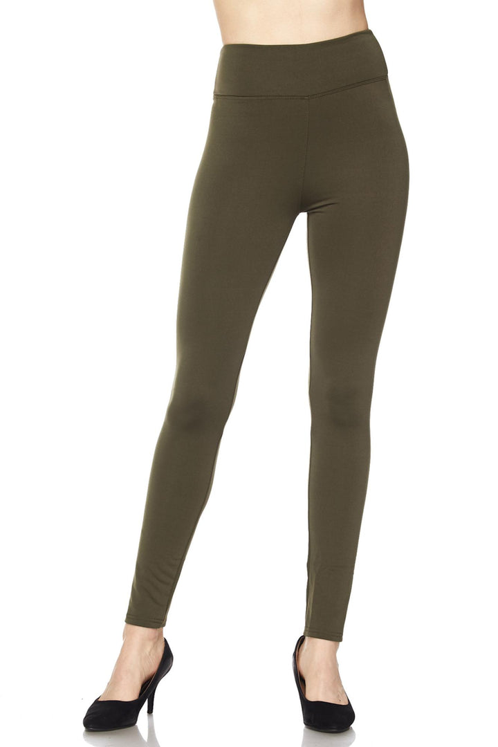 Wholesale High Waisted Fleece Lined Leggings - 3 Inch Waistband