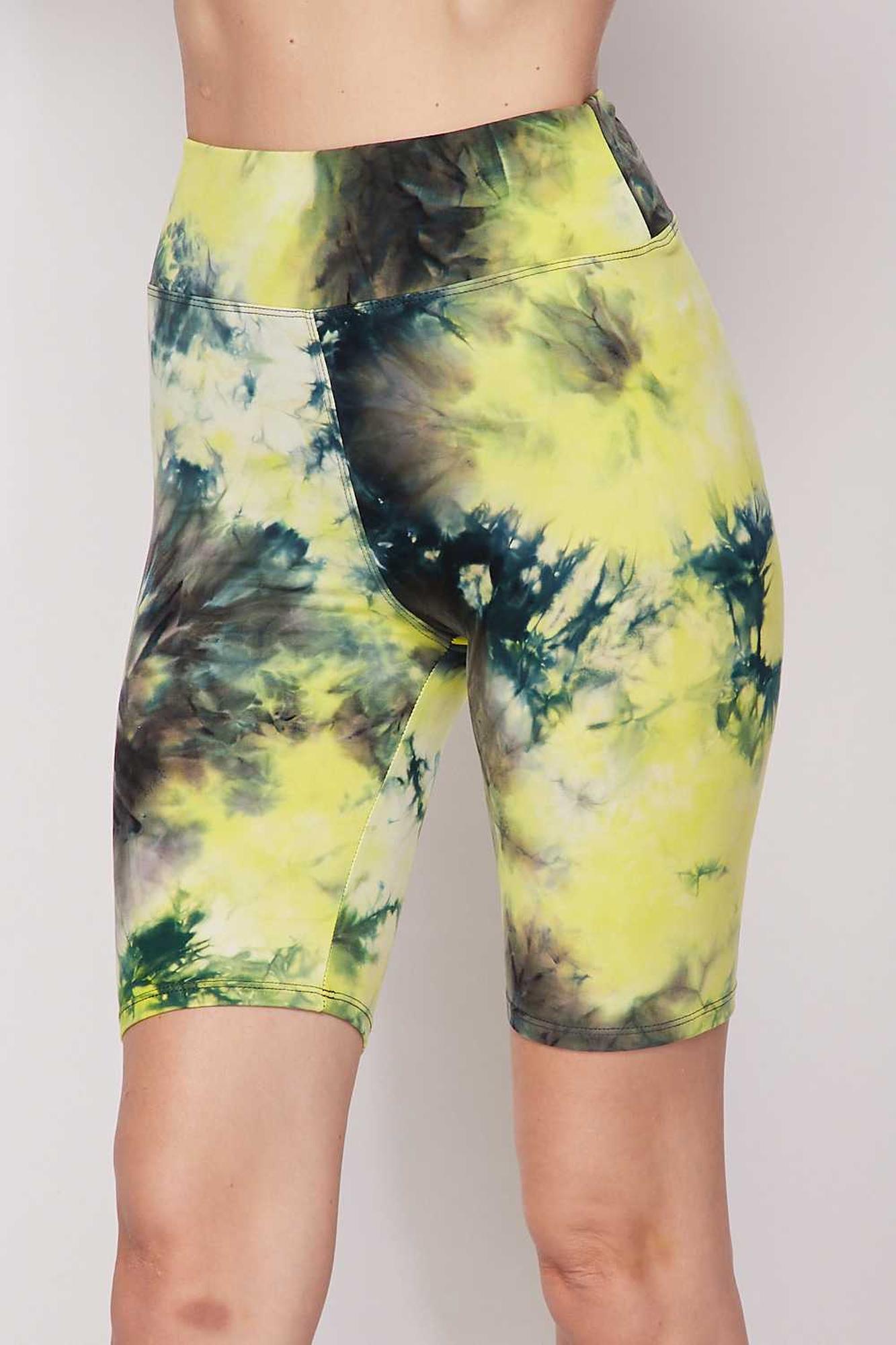Wholesale Buttery Smooth Tie Dye High Waisted Biker Shorts - 3 Inch Waist
