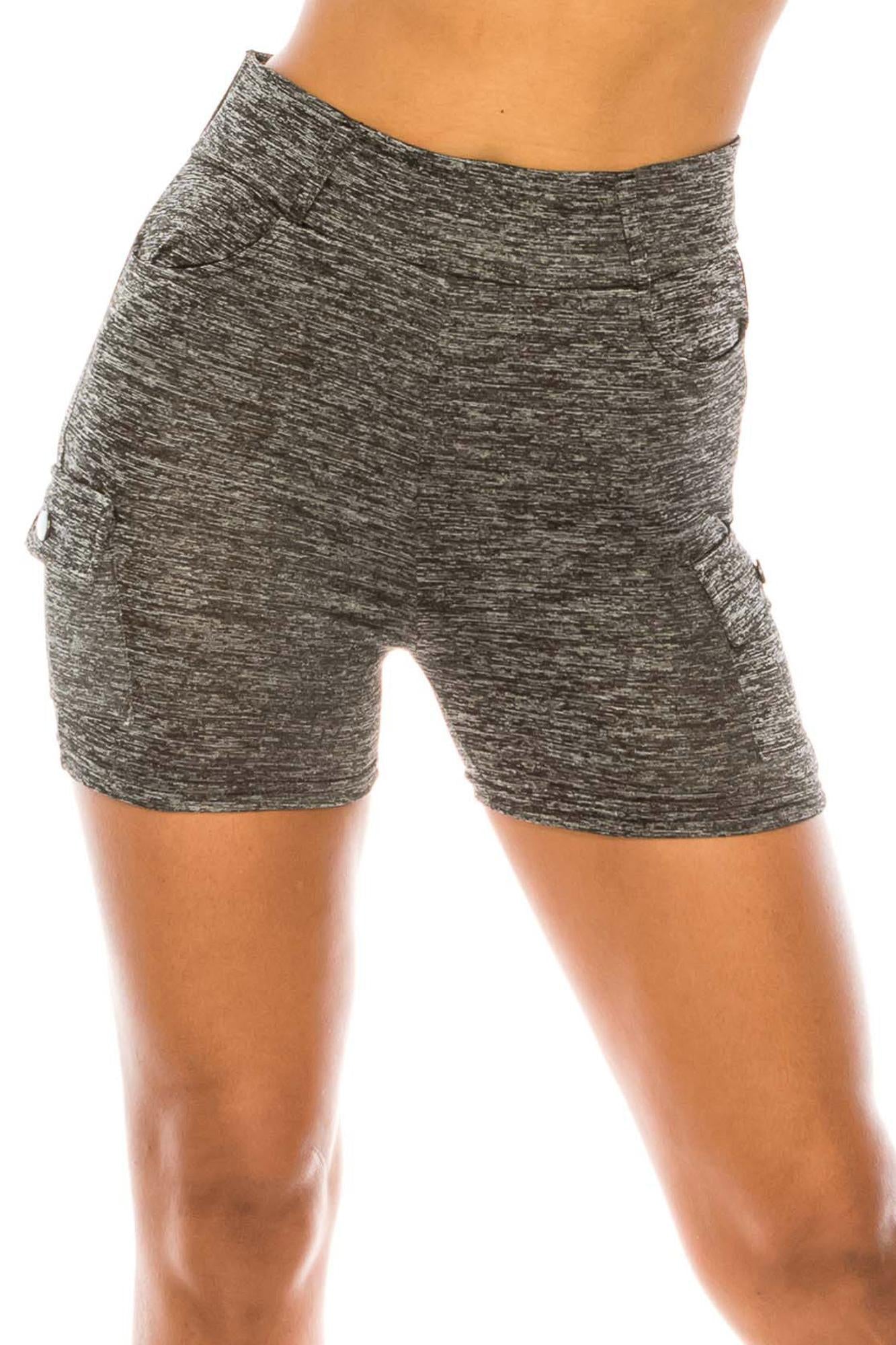 Wholesale Cool and Hip Summer Heather Grey Sport Biker Shorts