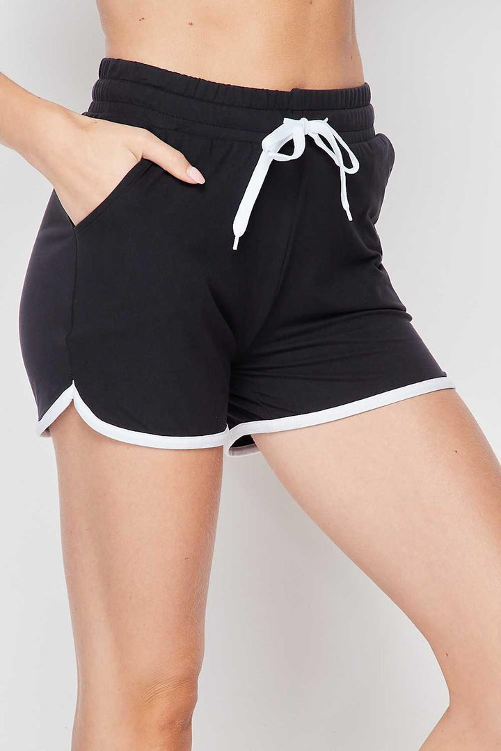 Wholesale Buttery Smooth Drawstring Waist Dolphin Shorts with Pockets