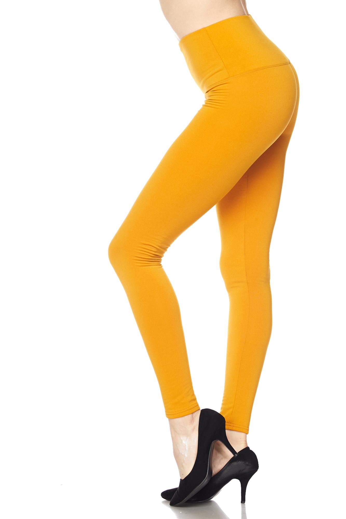 Wholesale High Waisted Fleece Lined Leggings - 5 Inch Waistband