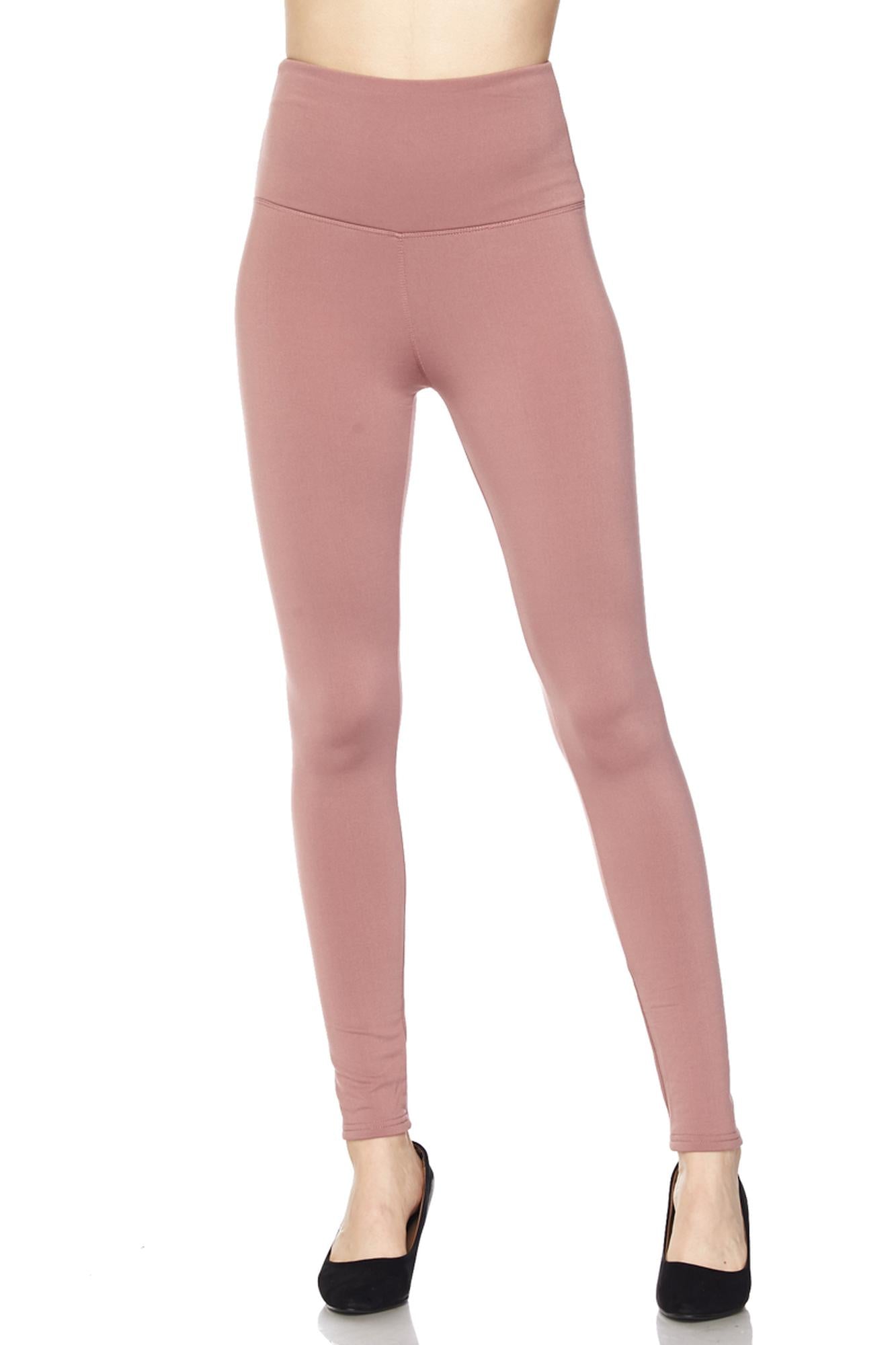 Wholesale High Waisted Fleece Lined Leggings - 5 Inch Waistband