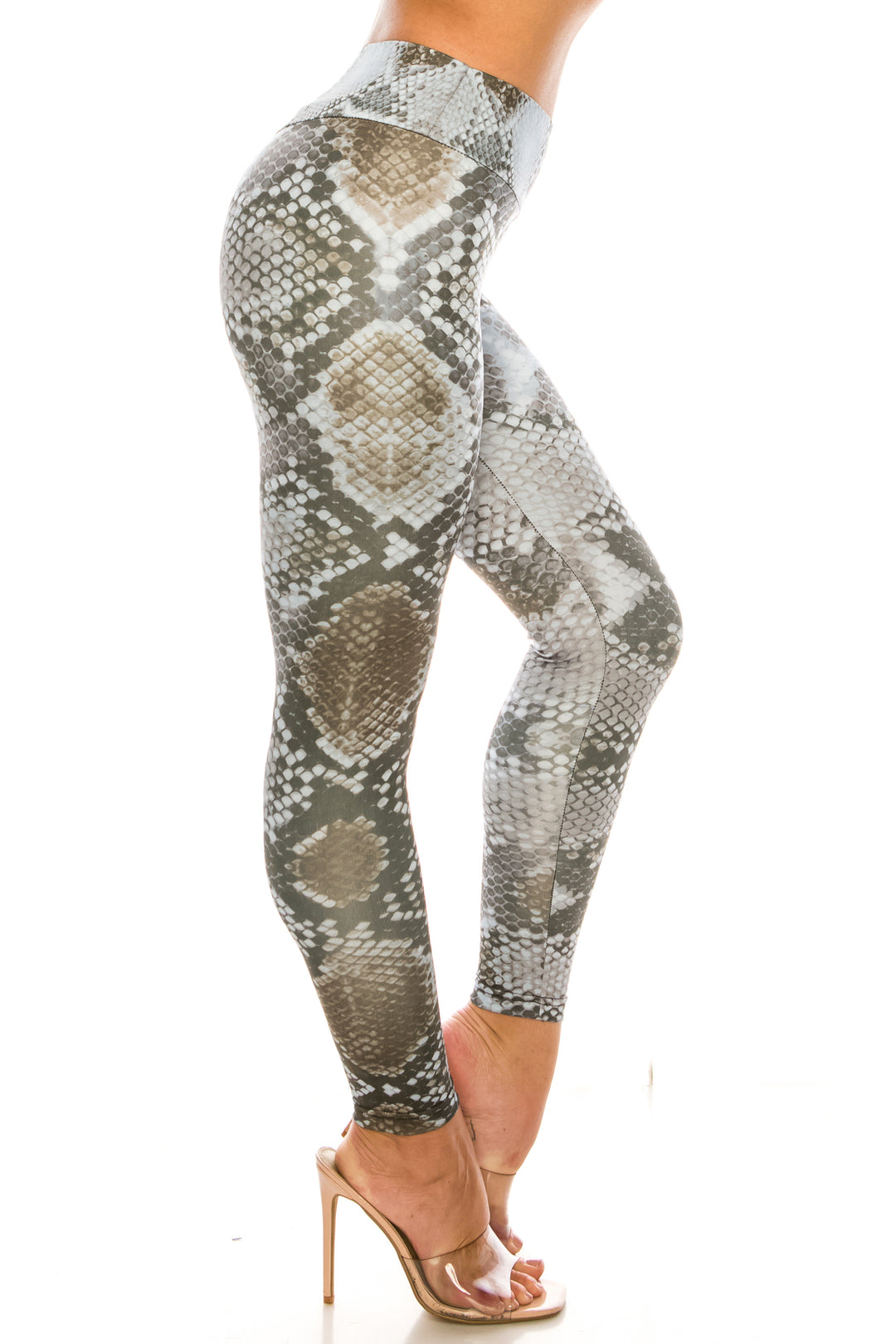 Wholesale Sleek Snakeskin High Waisted Sport Scrunch Leggings