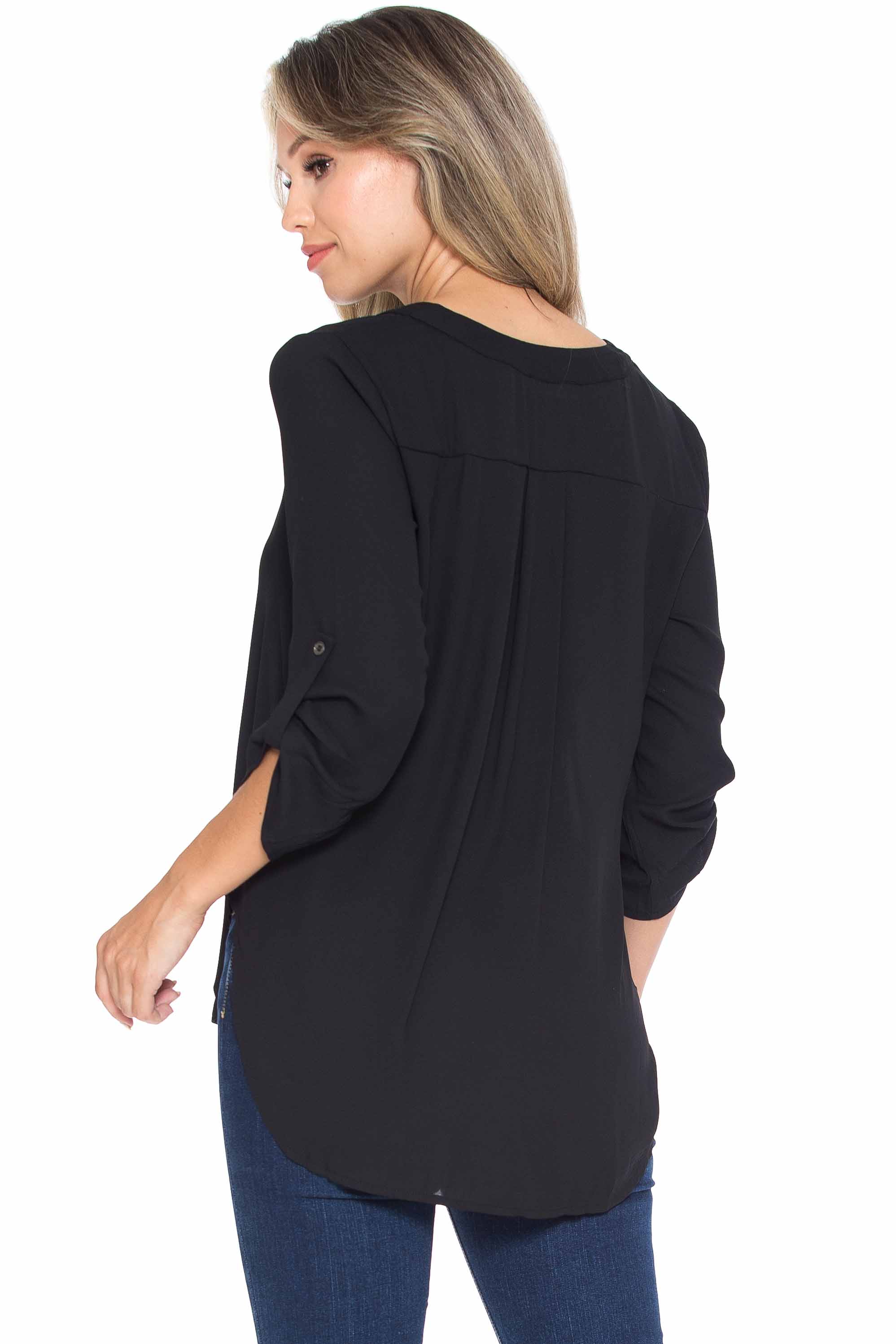 Wholesale Solid Loose Fit Collared Summer Casual Top