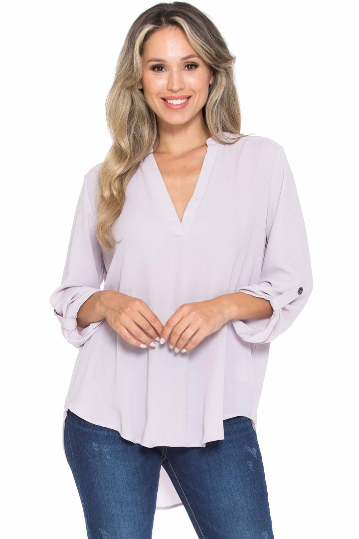 Wholesale Solid Loose Fit Collared Summer Casual Top