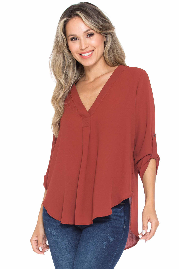 Wholesale Solid Loose Fit Collared Summer Casual Top