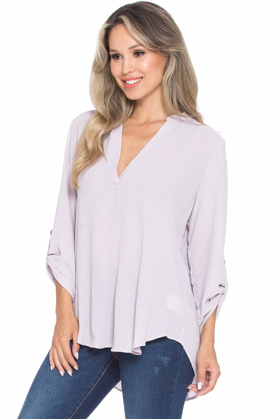 Wholesale Solid Loose Fit Collared Summer Casual Top
