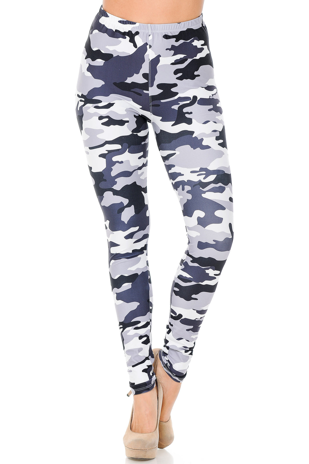 Wholesale Creamy Soft Black and White Camouflage Leggings