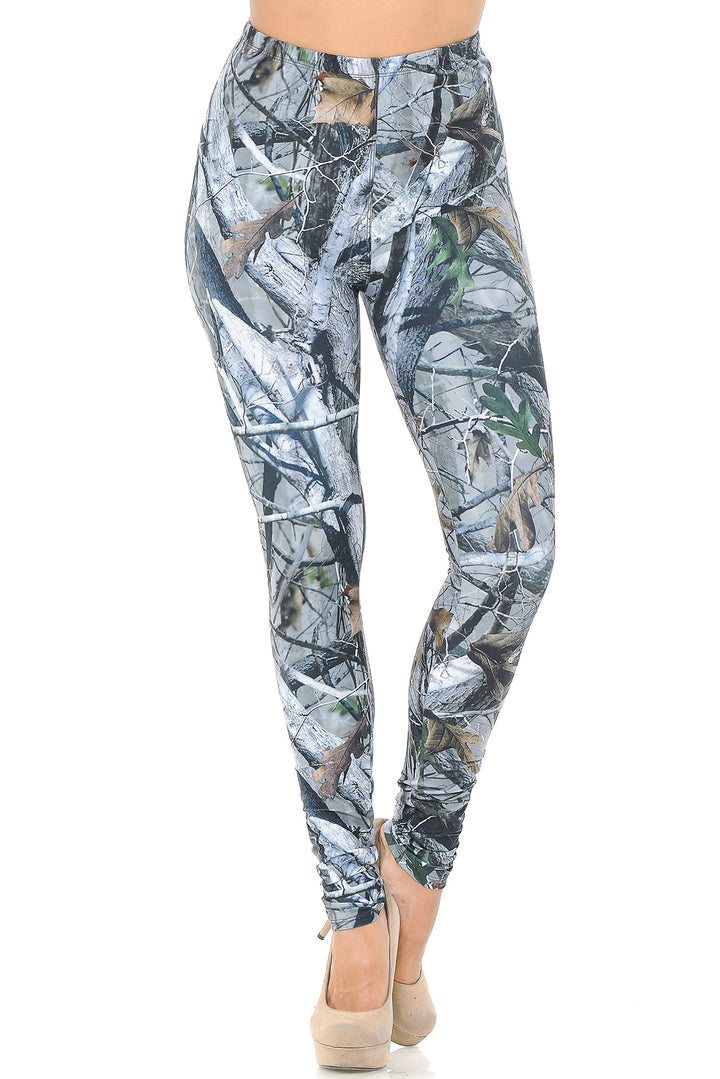 Wholesale Creamy Soft Camouflage Trees Leggings - USA Fashion