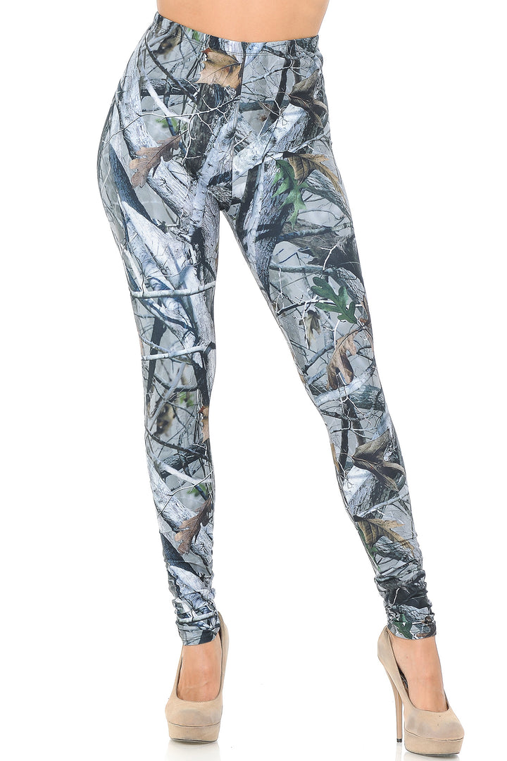 Wholesale Creamy Soft Camouflage Trees Leggings - USA Fashion