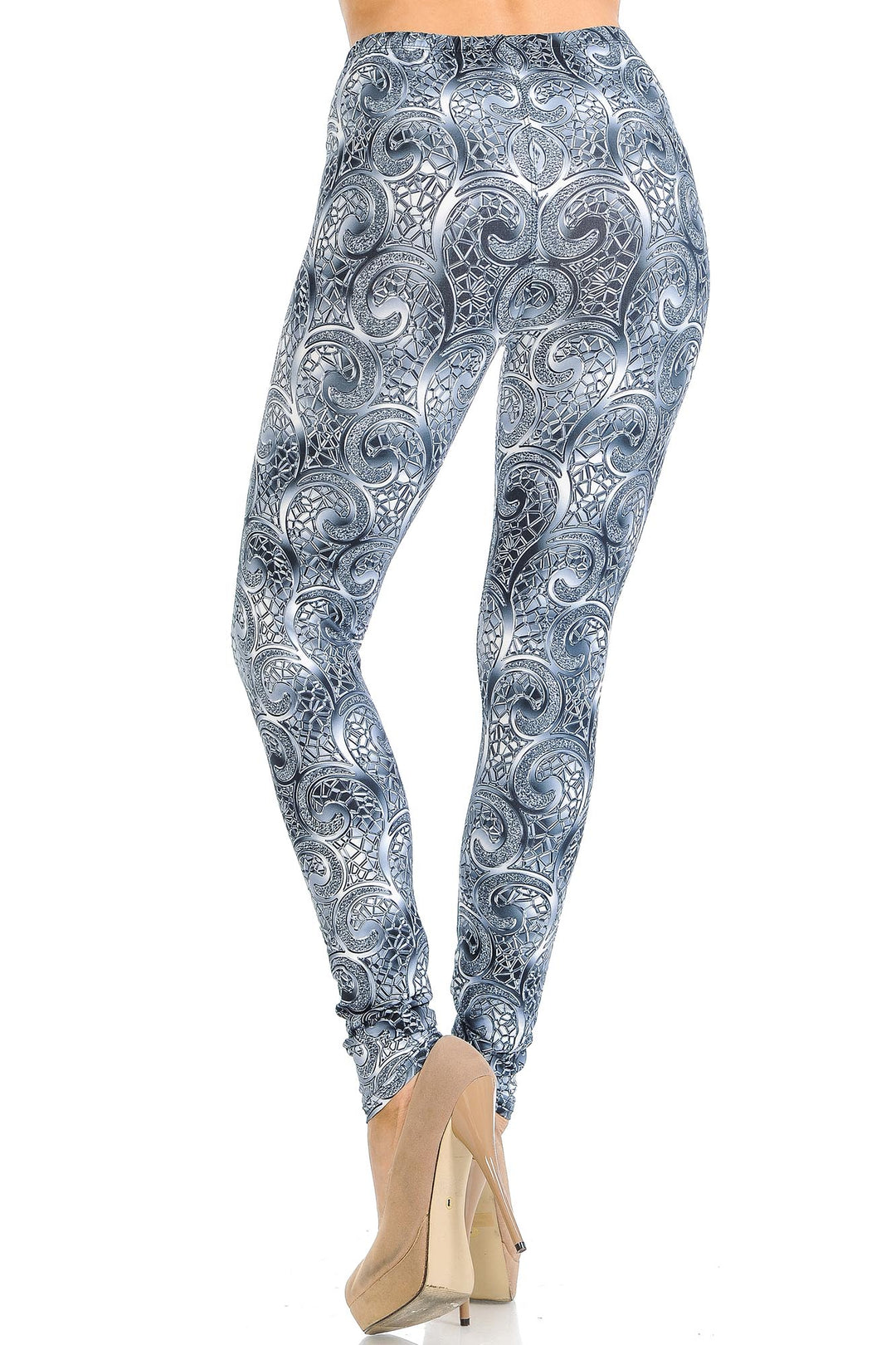 Wholesale Creamy Soft Swirling Crystal Glass Leggings - USA Fashion