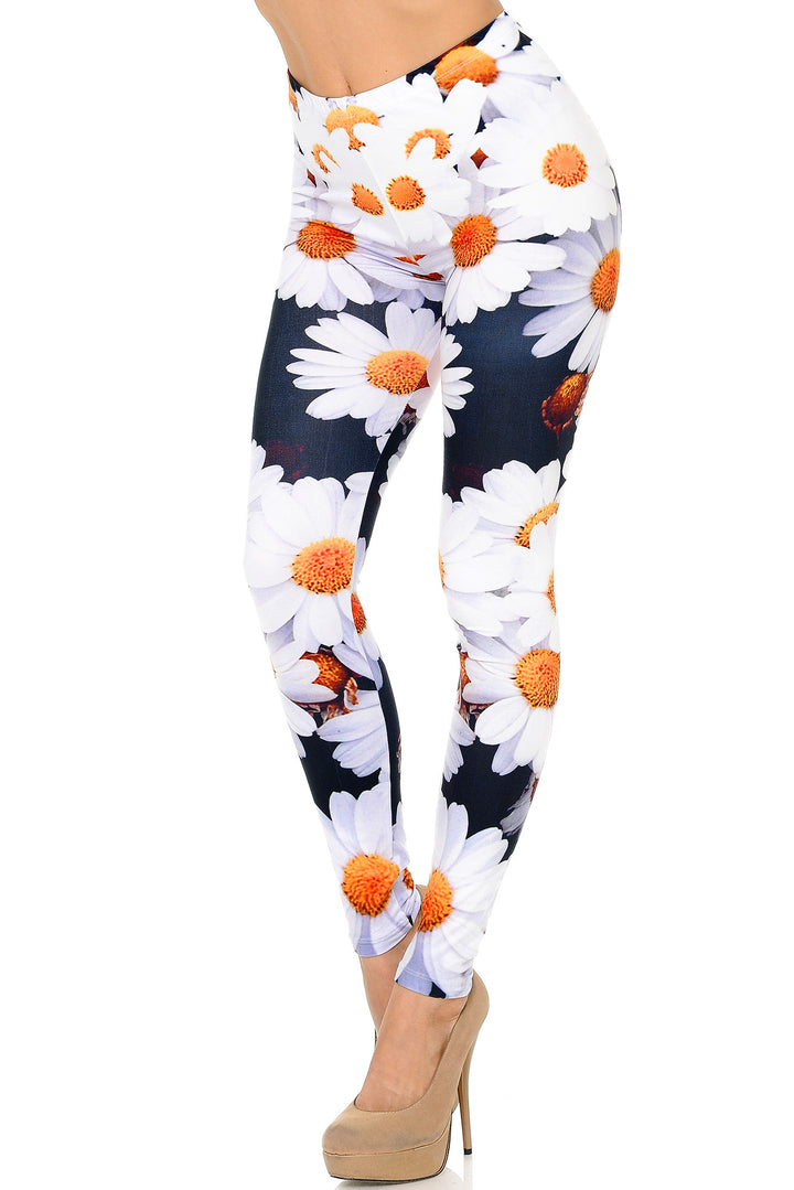 Wholesale Creamy Soft Daisy Bunch Leggings - USA Fashion