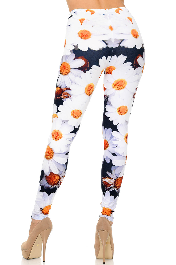 Wholesale Creamy Soft Daisy Bunch Leggings - USA Fashion