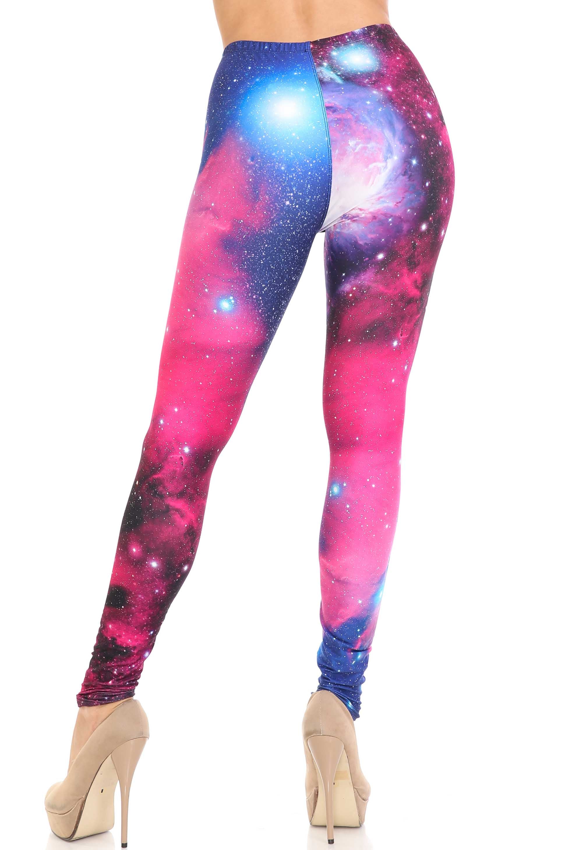 Wholesale Creamy Soft Fuchsia Galaxy Leggings - USA Fashion
