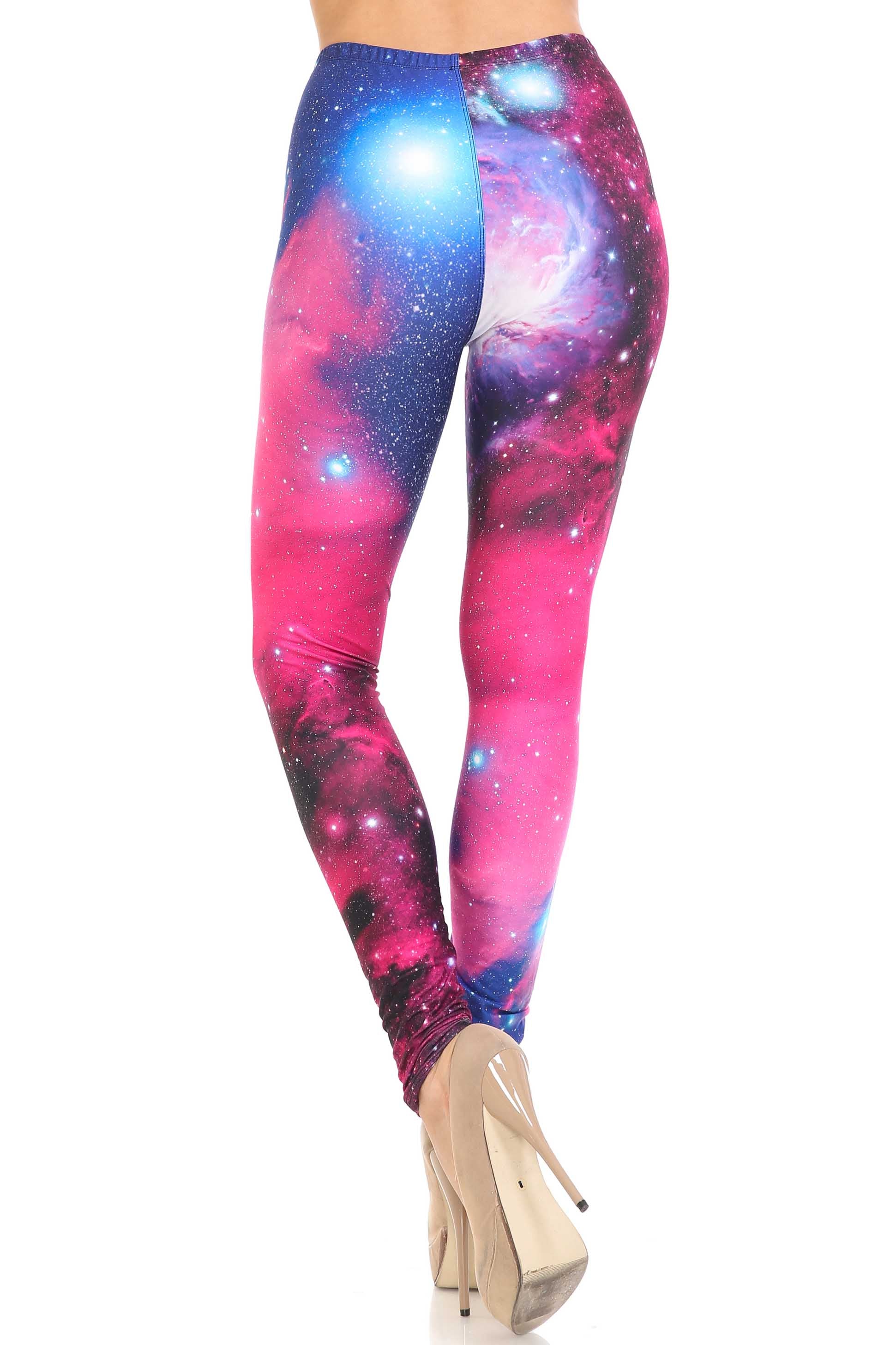 Wholesale Creamy Soft Fuchsia Galaxy Leggings - USA Fashion