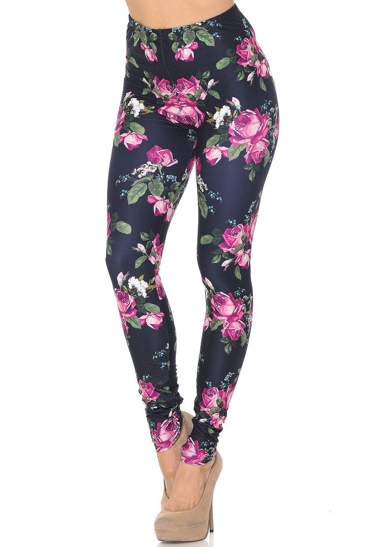 Wholesale Creamy Soft Fuchsia Rose Leggings - USA Fashion