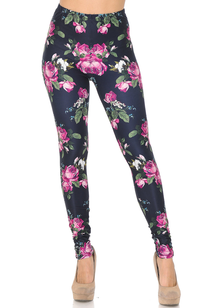 Wholesale Creamy Soft Fuchsia Rose Leggings - USA Fashion