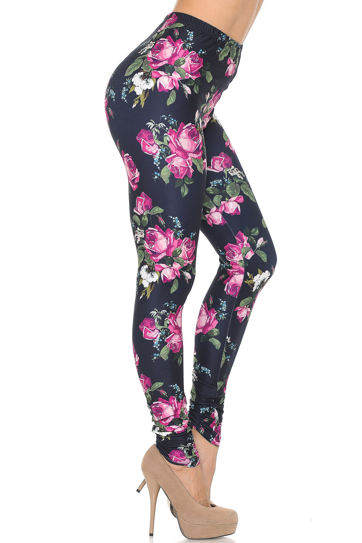 Wholesale Creamy Soft Fuchsia Rose Leggings - USA Fashion