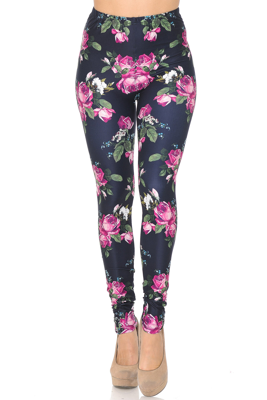 Wholesale Creamy Soft Fuchsia Rose Leggings - USA Fashion