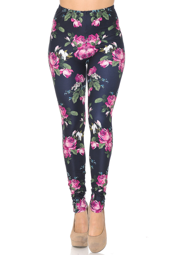 Wholesale Creamy Soft Fuchsia Rose Leggings - USA Fashion