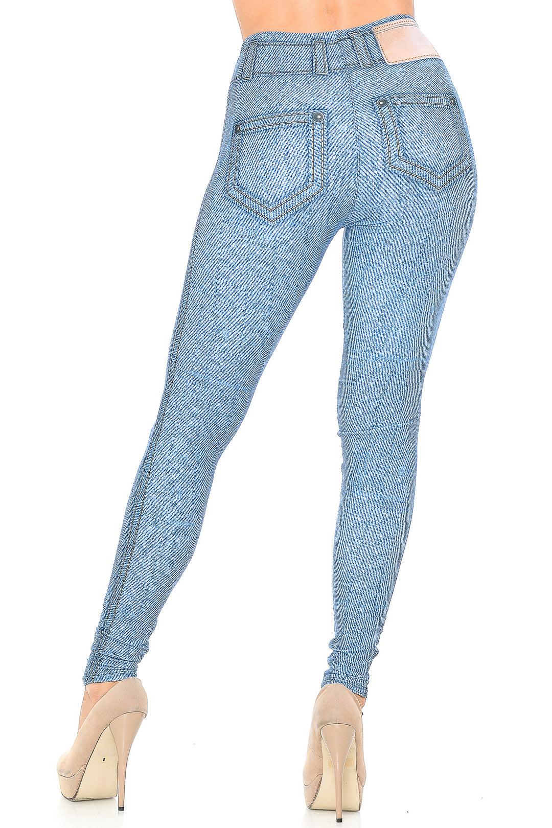 Wholesale Creamy Soft Beautiful Blue Jean Leggings - USA Fashion