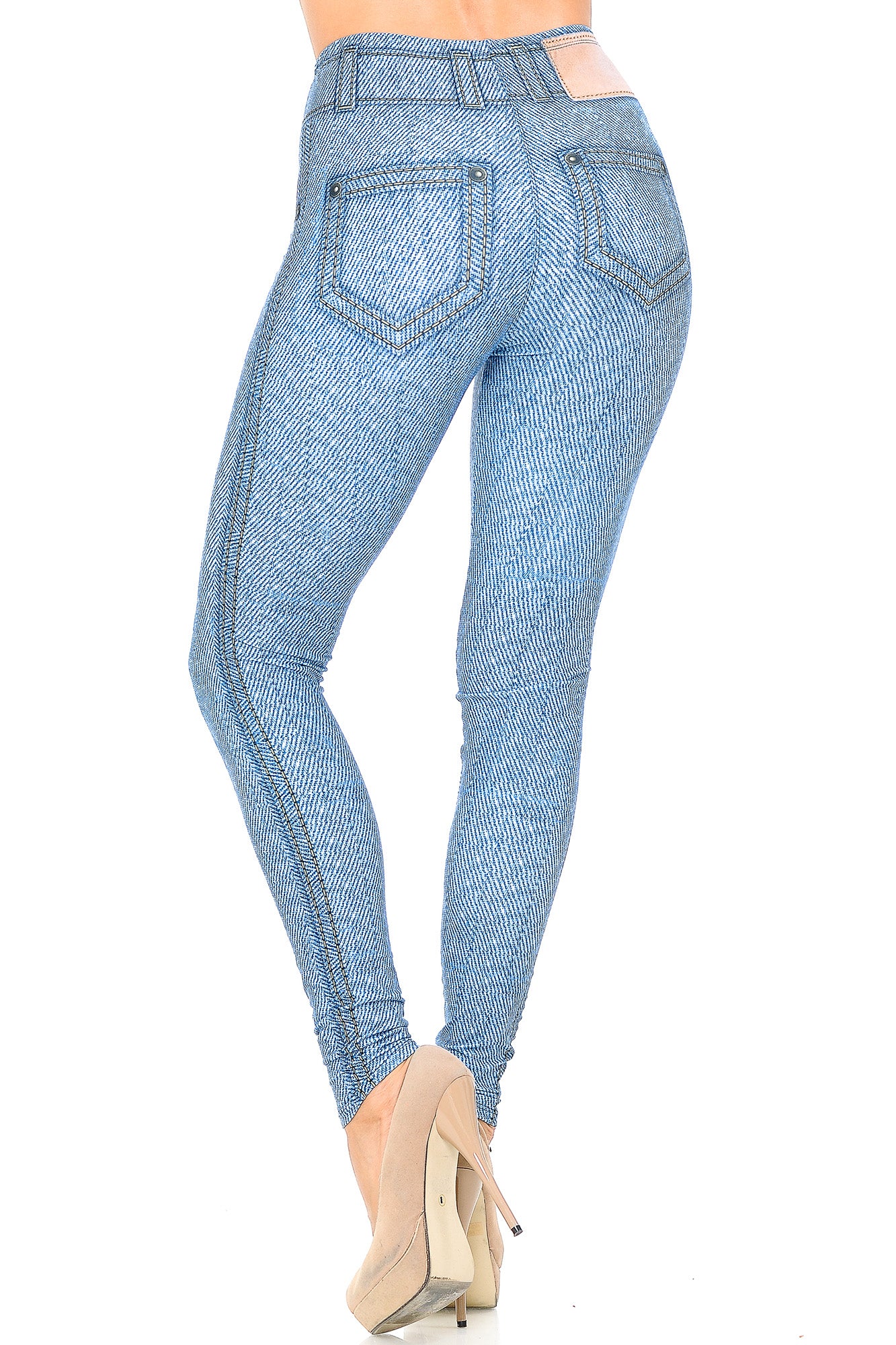 Wholesale Creamy Soft Beautiful Blue Jean Leggings - USA Fashion