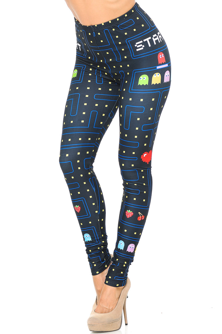 Wholesale Creamy Soft Pacman Begins Leggings - USA Fashion