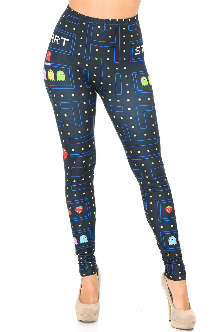 Wholesale Creamy Soft Pacman Begins Leggings - USA Fashion