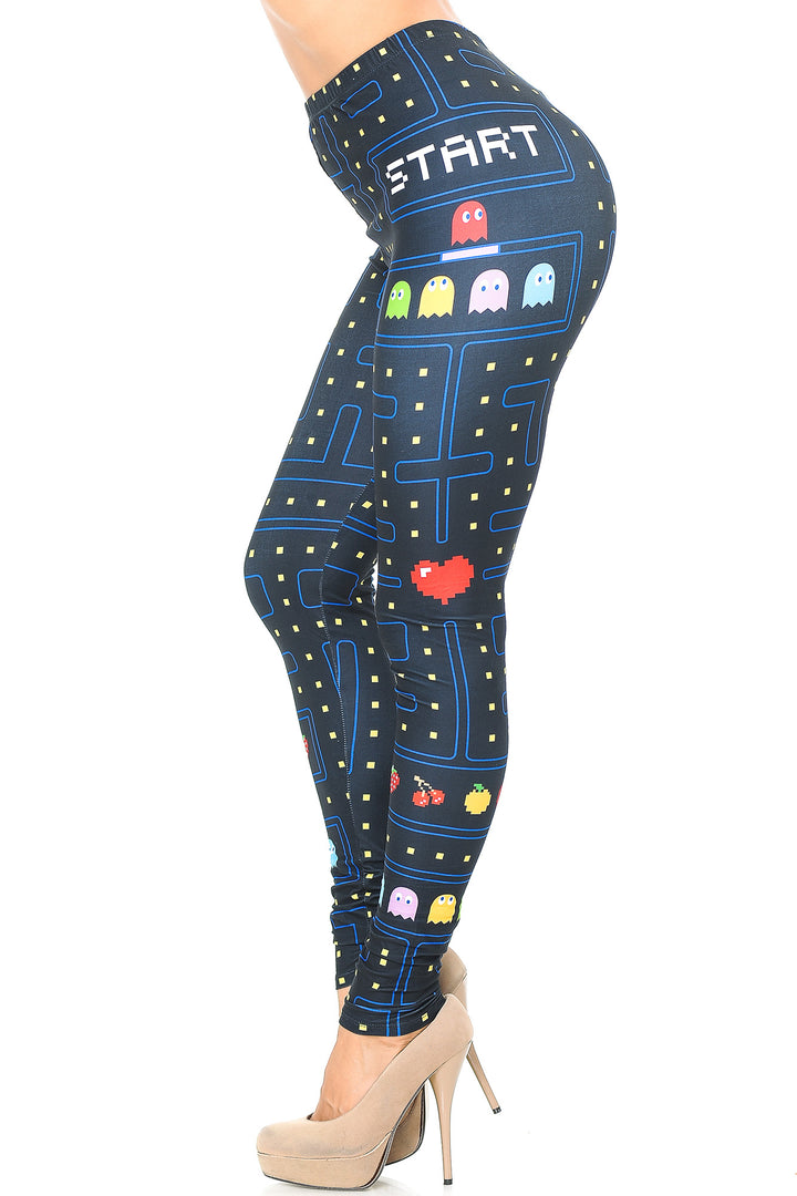 Wholesale Creamy Soft Pacman Begins Leggings - USA Fashion