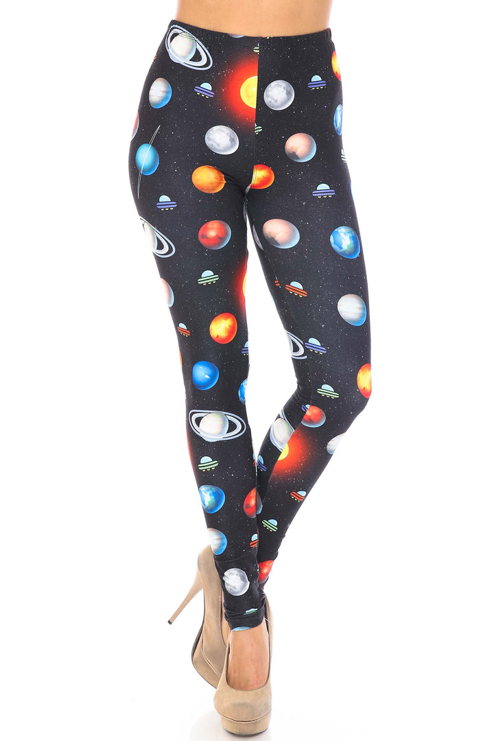 Wholesale Creamy Soft Galaxy Planets Leggings - USA Fashion
