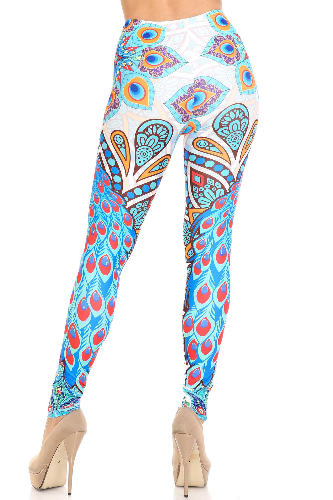 Wholesale Creamy Soft Pristine Peacock Leggings - By USA Fashion