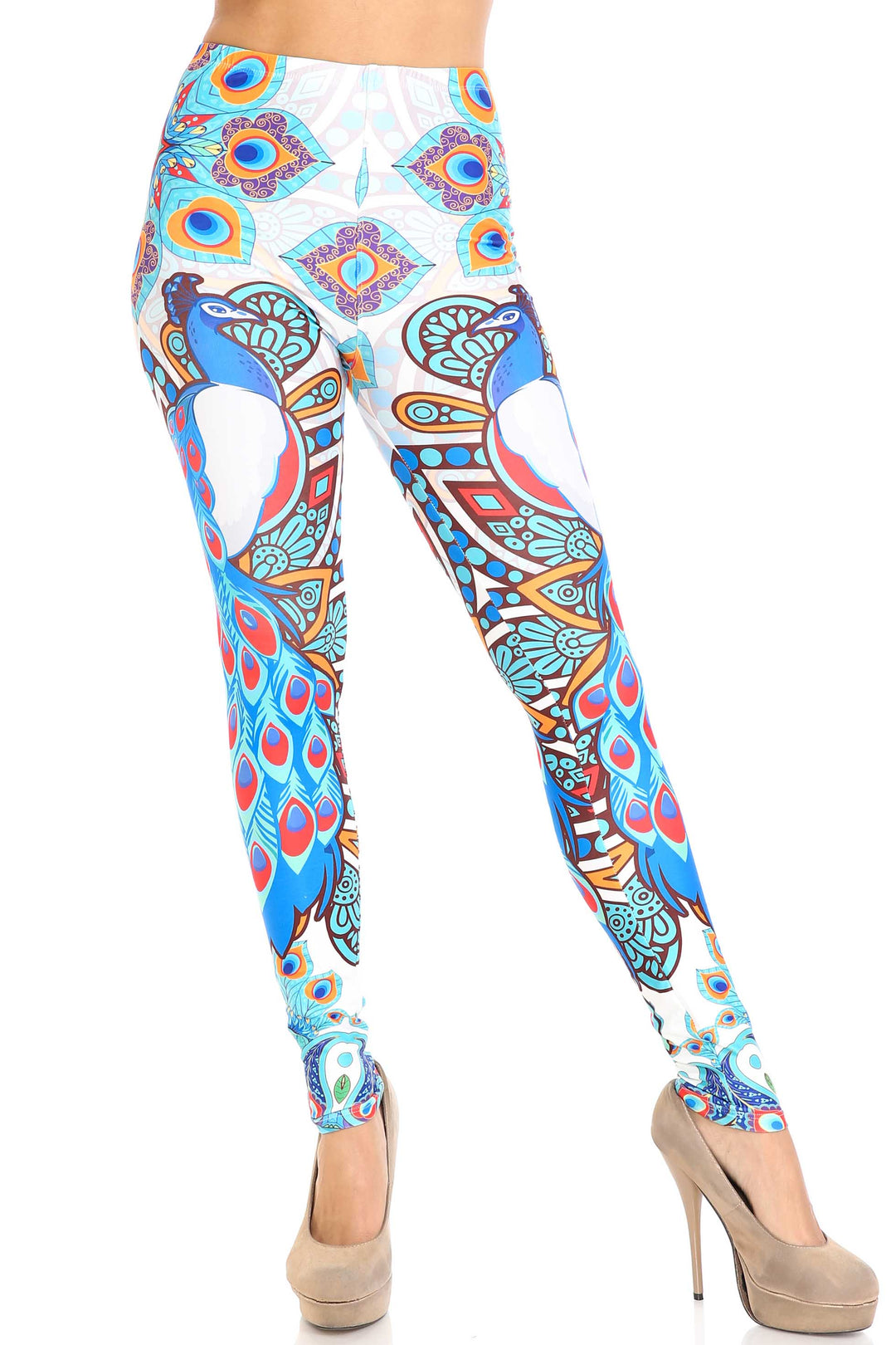 Wholesale Creamy Soft Pristine Peacock Leggings - By USA Fashion
