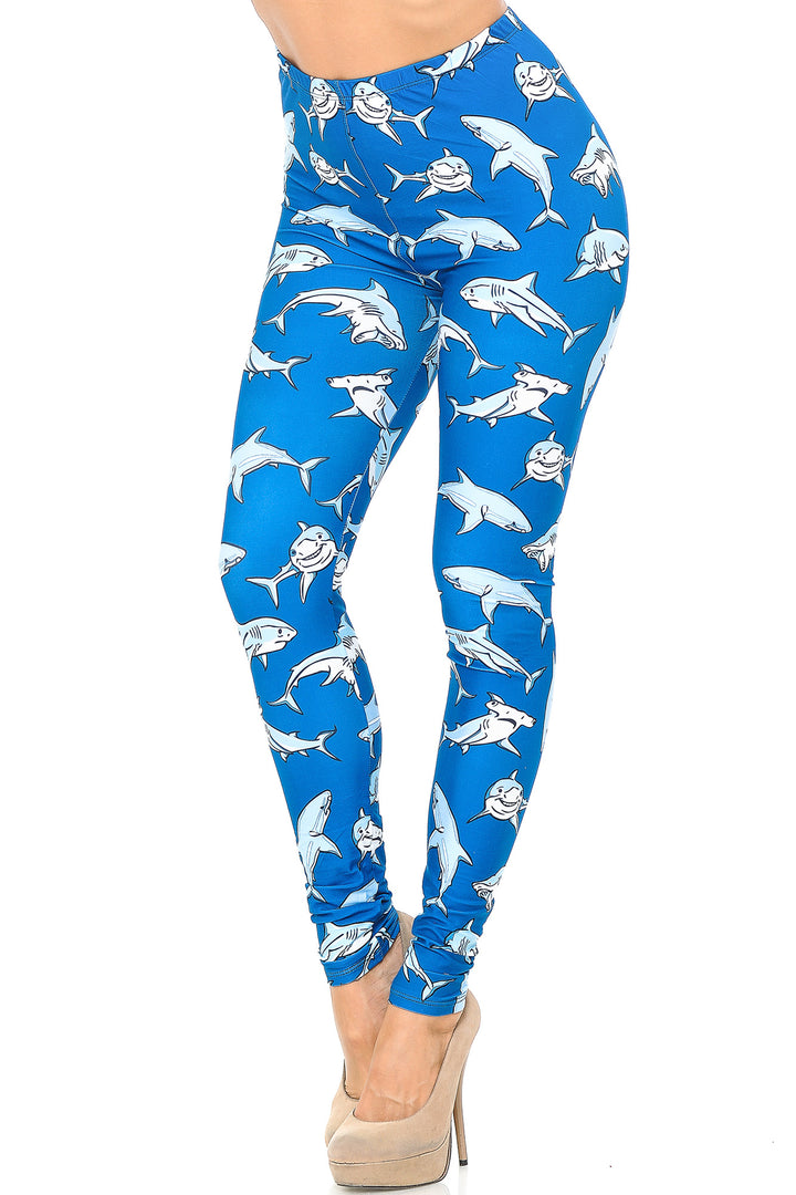 Wholesale Creamy Soft Shark Leggings - USA Fashion