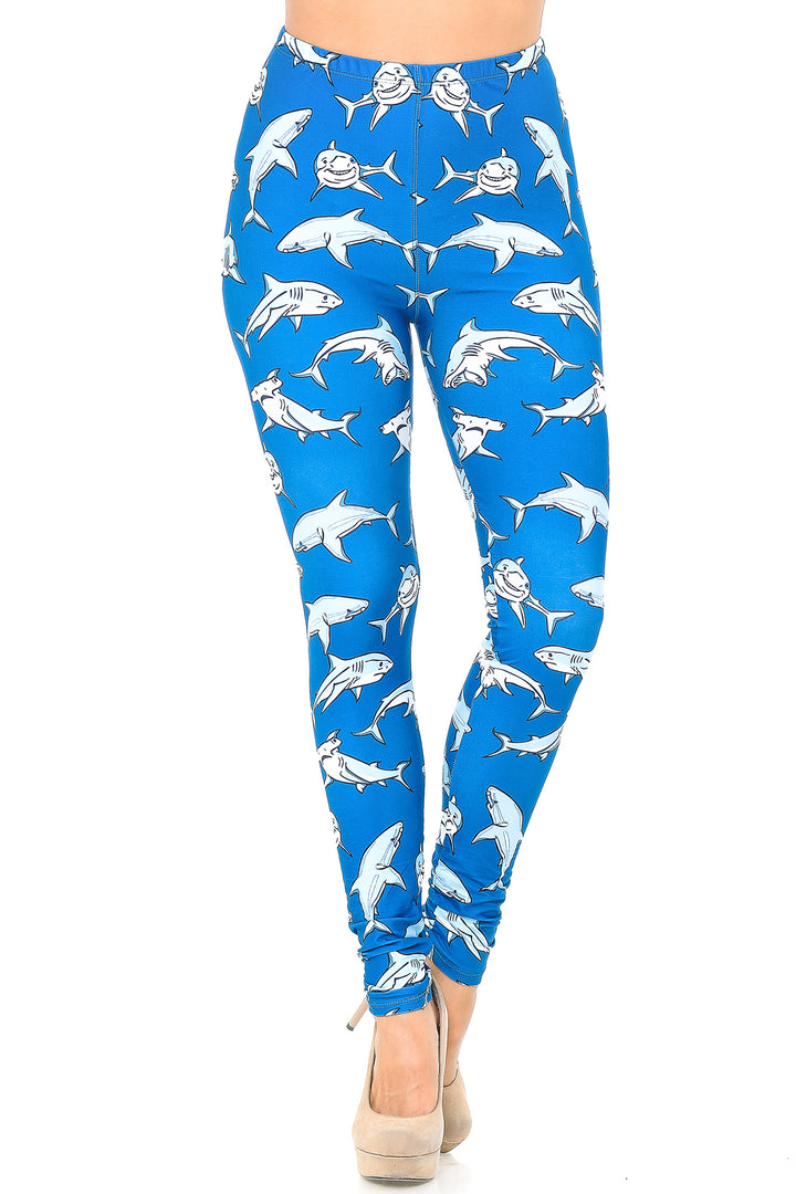 Wholesale Creamy Soft Shark Leggings - USA Fashion