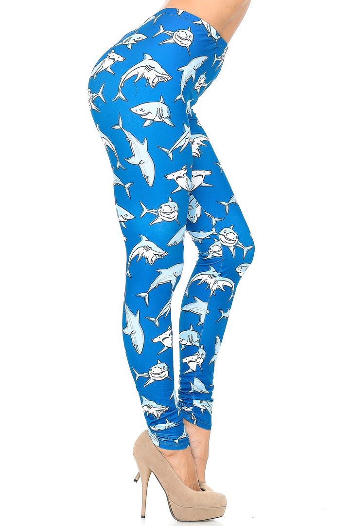 Wholesale Creamy Soft Shark Leggings - USA Fashion