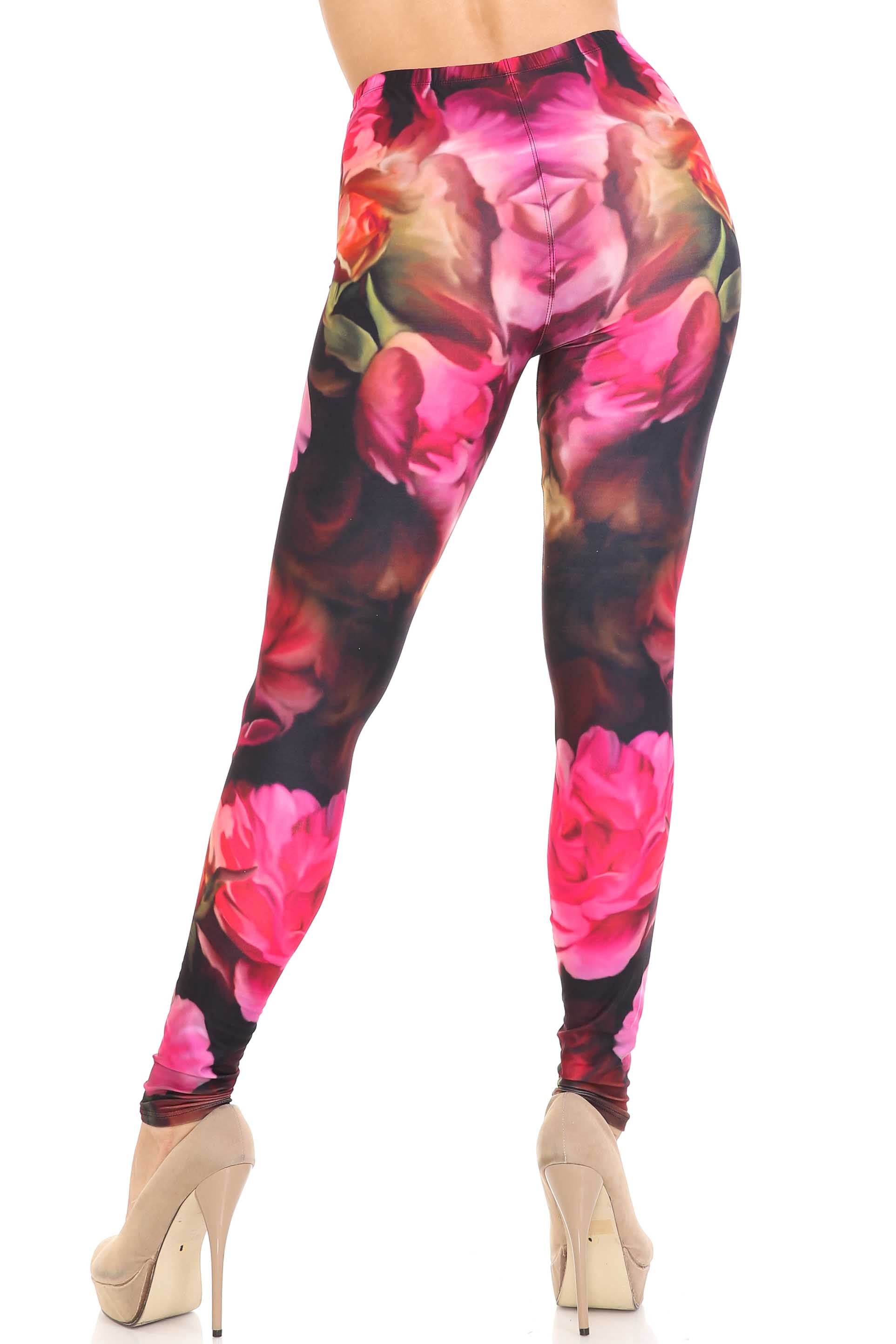 Wholesale Creamy Soft Vintage Rose Leggings - USA Fashion