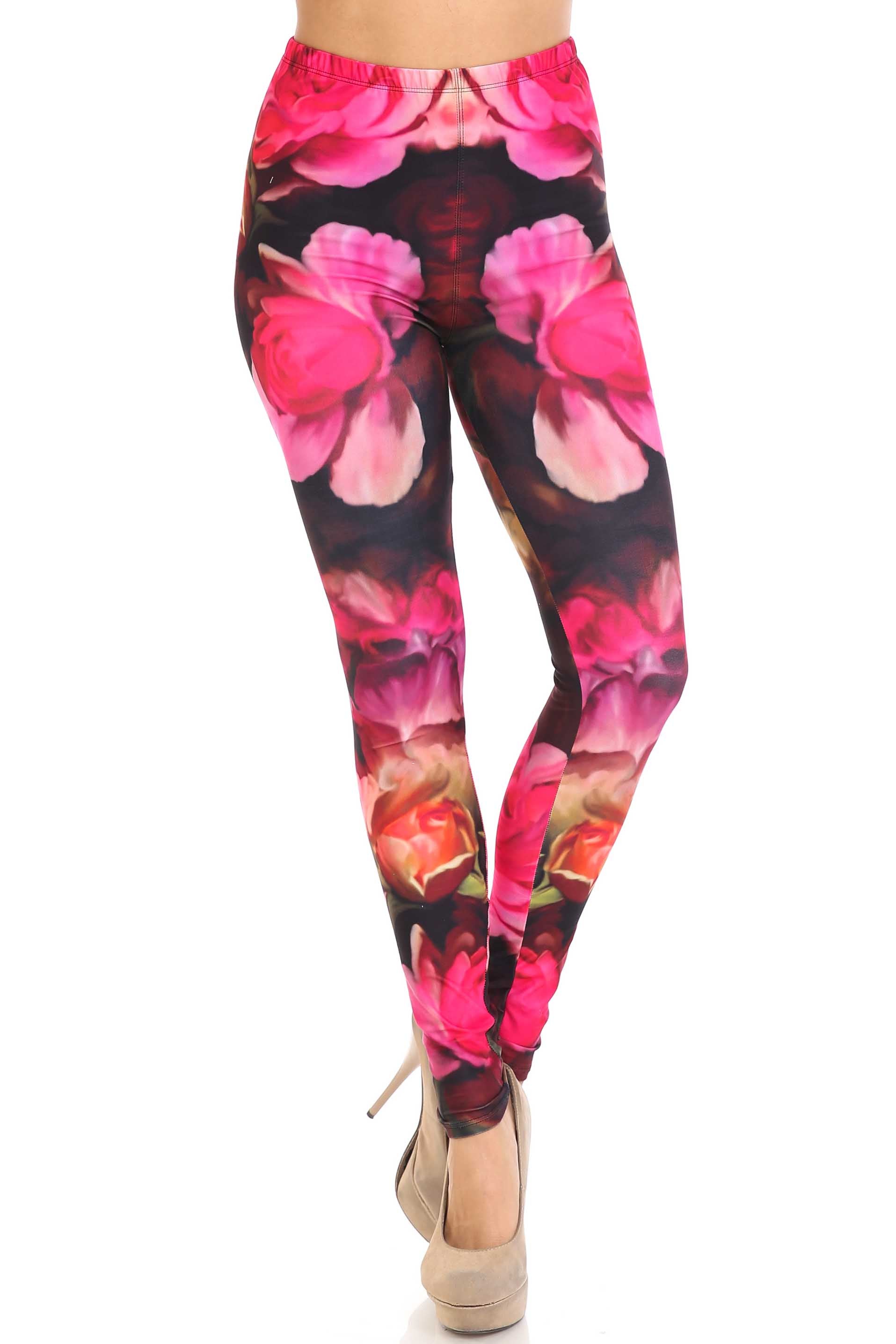 Wholesale Creamy Soft Vintage Rose Leggings - USA Fashion