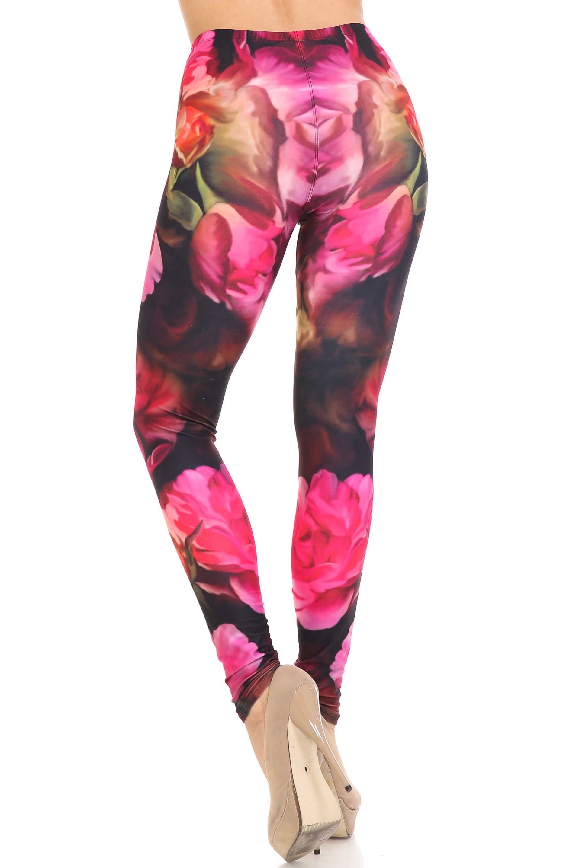 Wholesale Creamy Soft Vintage Rose Leggings - USA Fashion