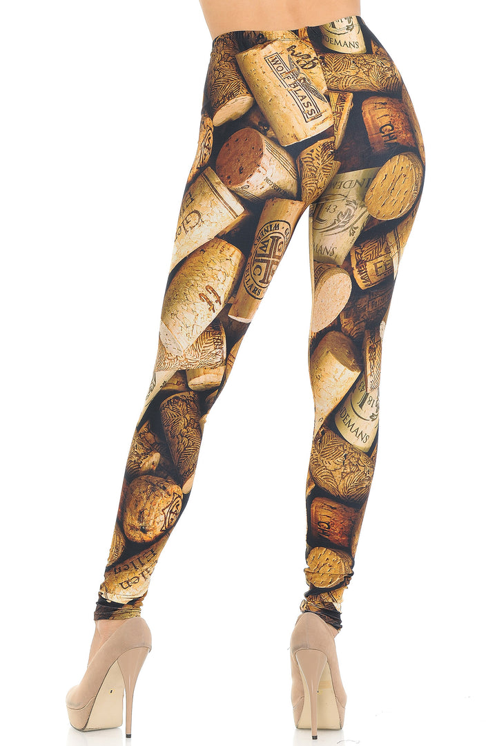 Wholesale Creamy Soft Wine Cork Leggings - USA Fashion