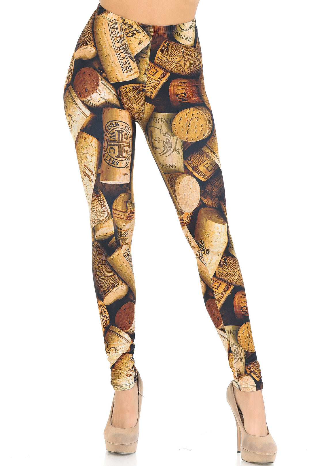 Wholesale Creamy Soft Wine Cork Leggings - USA Fashion