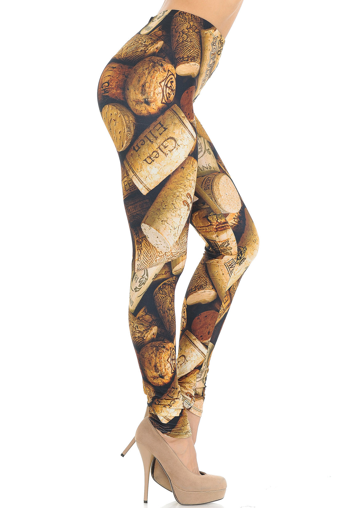 Wholesale Creamy Soft Wine Cork Leggings - USA Fashion