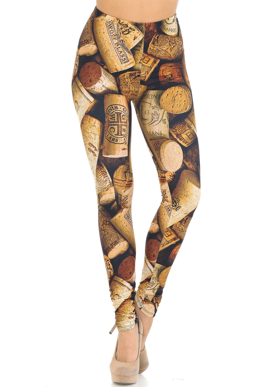 Wholesale Creamy Soft Wine Cork Leggings - USA Fashion