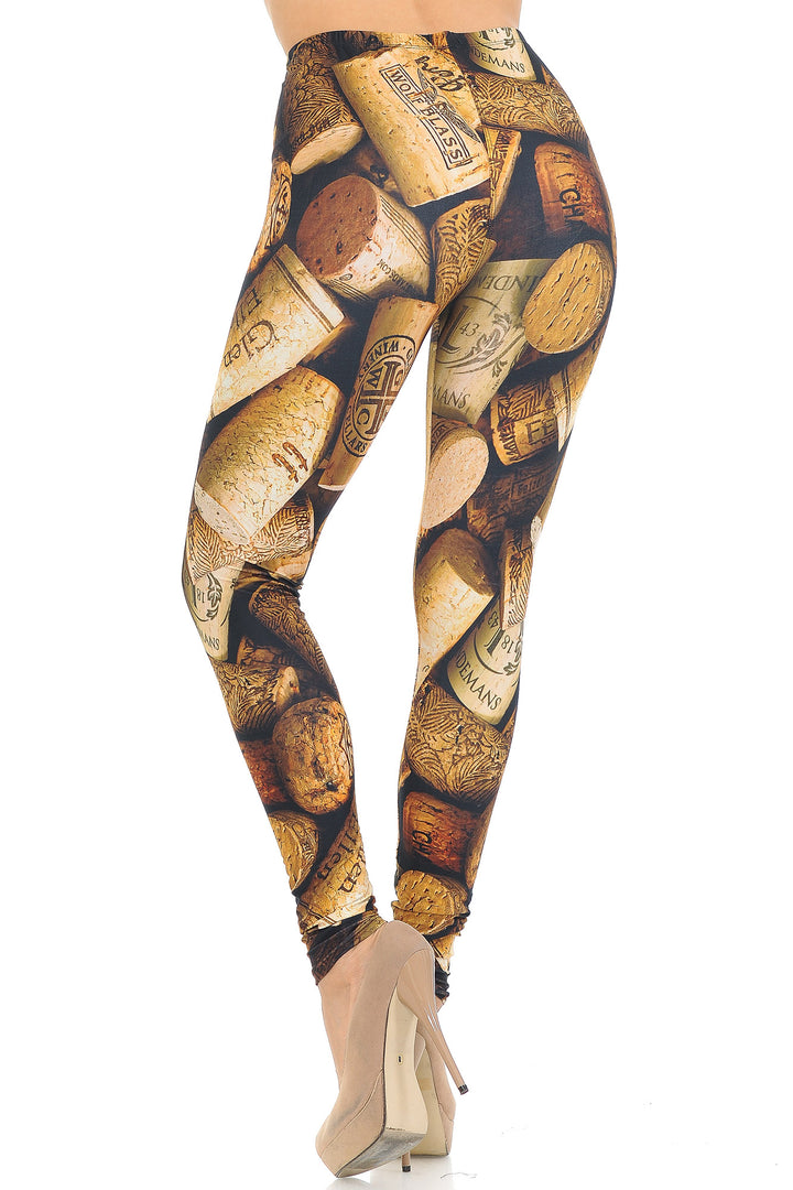 Wholesale Creamy Soft Wine Cork Leggings - USA Fashion