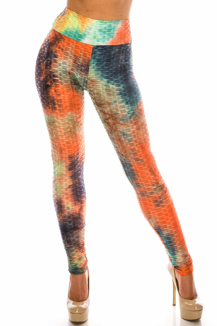 Wholesale Multi Color Bold Tie Dye Scrunch Butt Sport Leggings