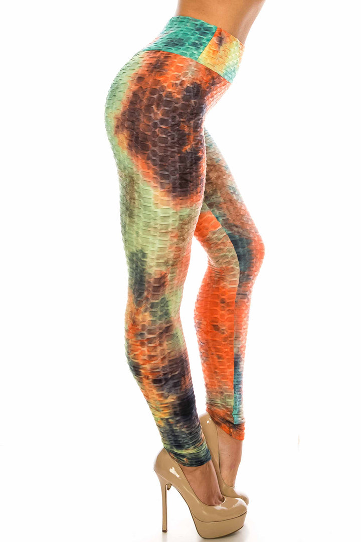 Wholesale Multi Color Bold Tie Dye Scrunch Butt Sport Leggings