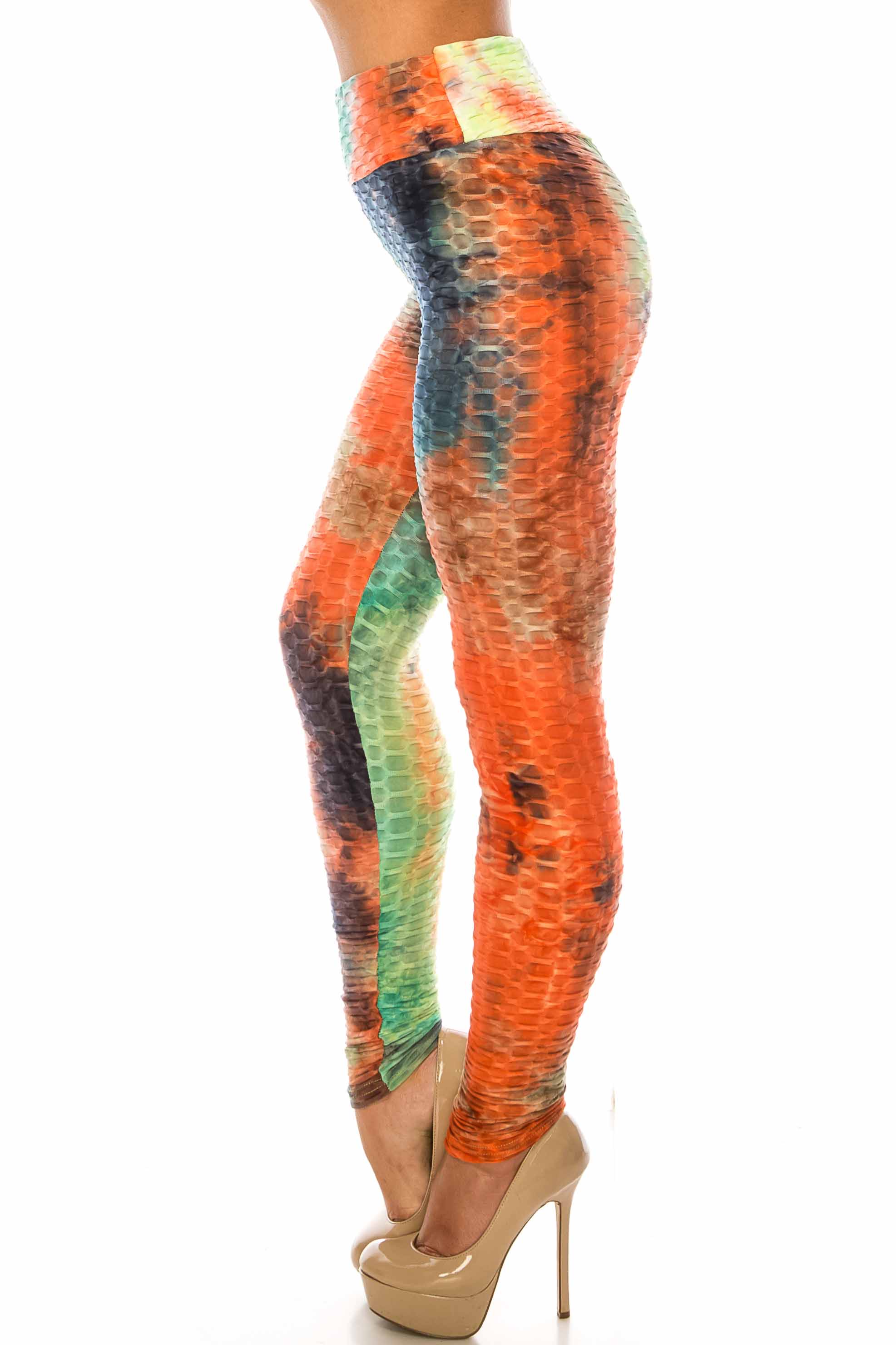 Wholesale Multi Color Bold Tie Dye Scrunch Butt Sport Leggings