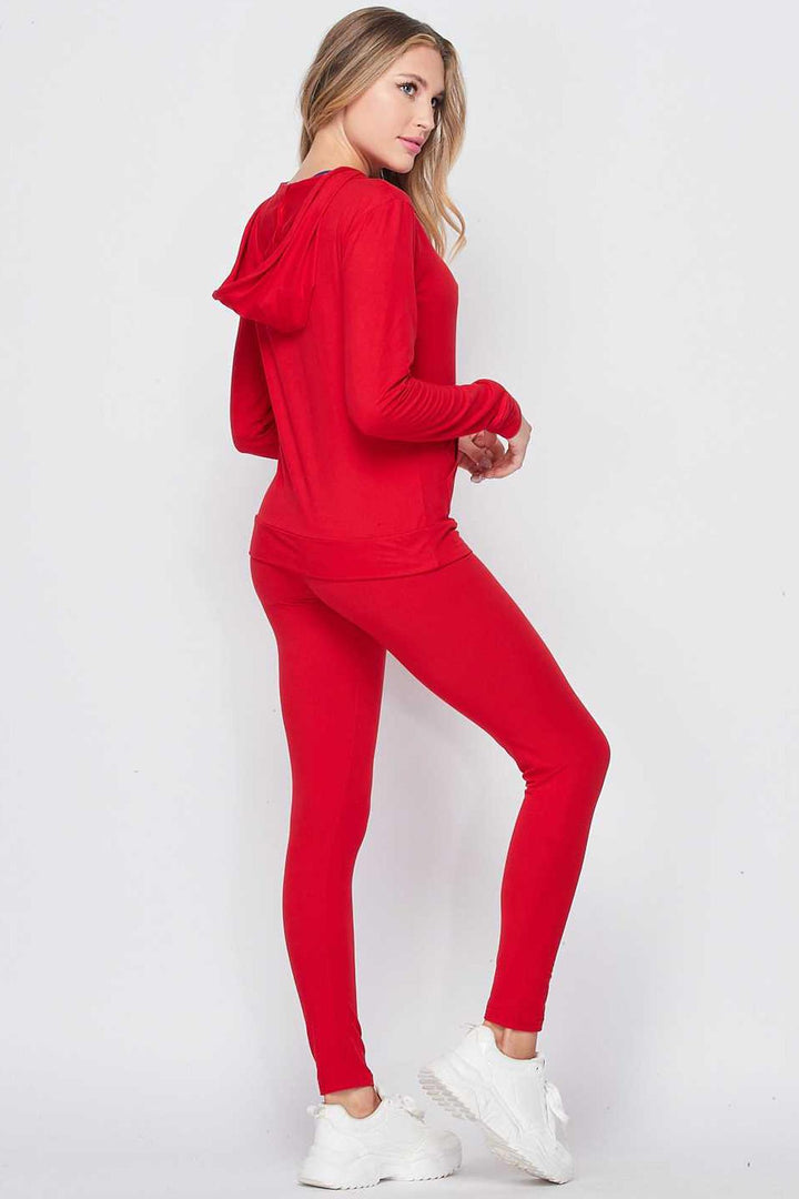 Wholesale Solid 2 Piece Buttery Smooth Leggings and Pullover Hoodie Set