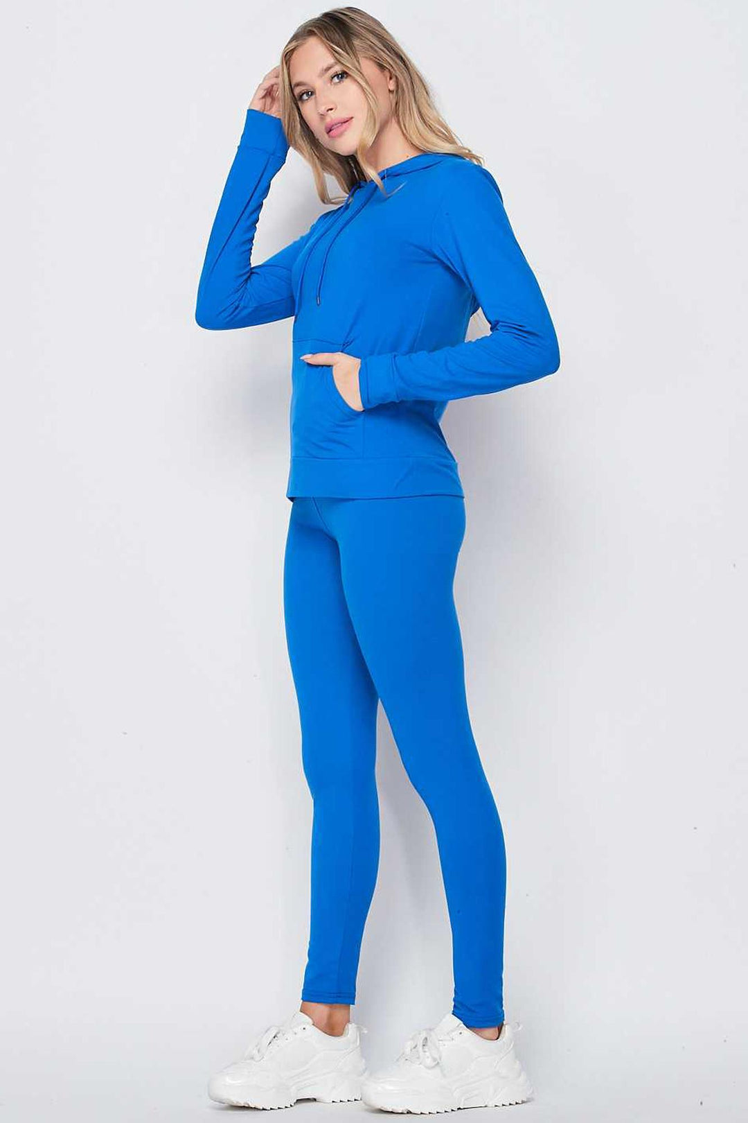 Wholesale Solid 2 Piece Buttery Smooth Leggings and Pullover Hoodie Set