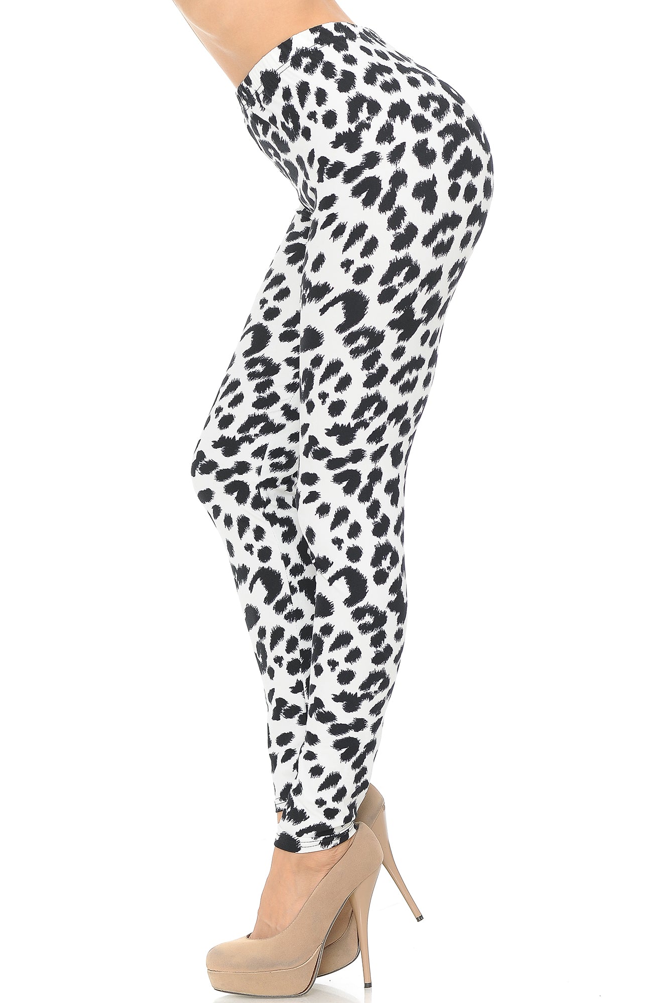 Wholesale Buttery Soft Ivory Spotted Leopard Bra and Leggings Set